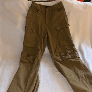 Forever 21 Women's Tan Flare Cargo Pants